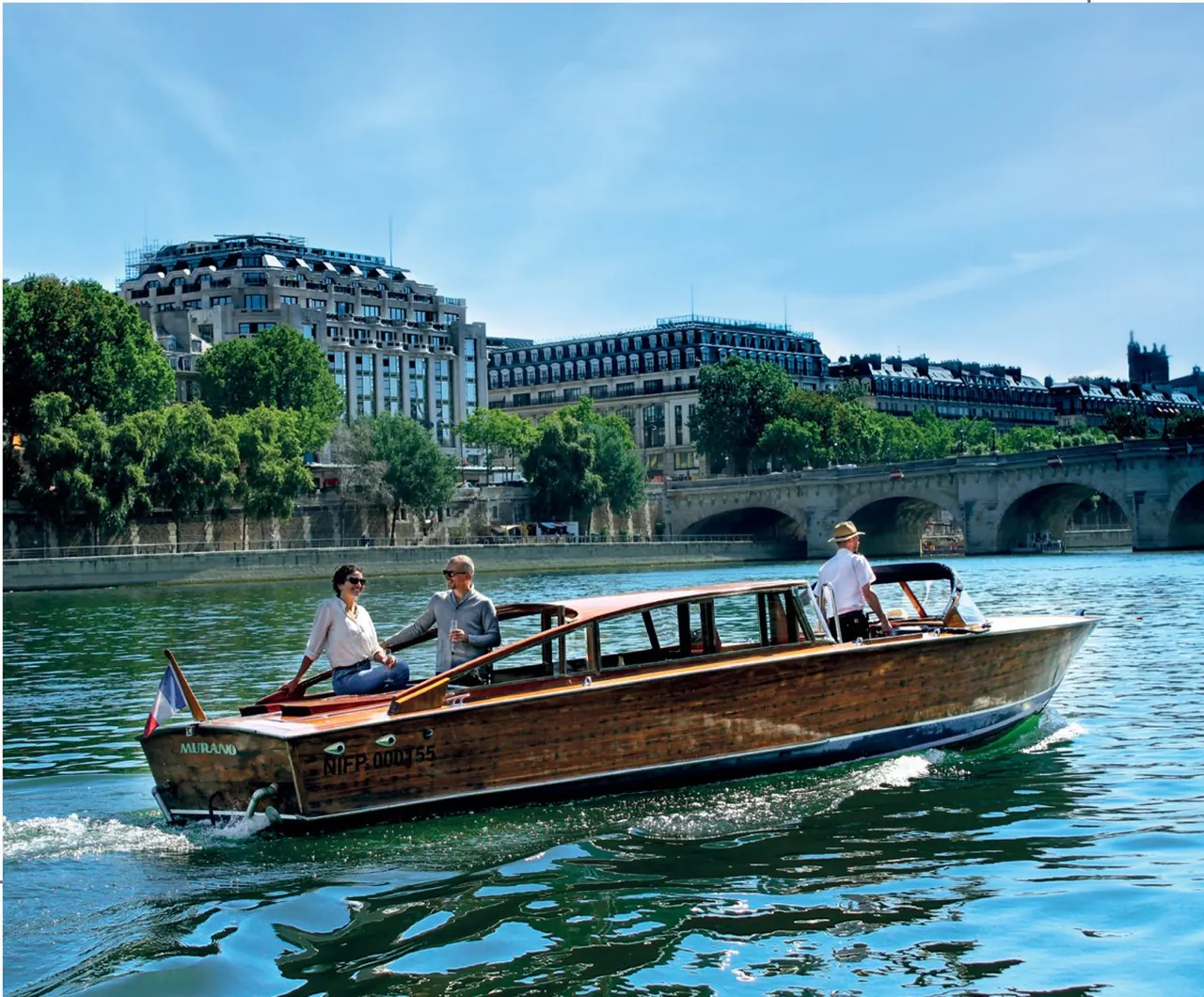 A private boat on the Seine, Paris